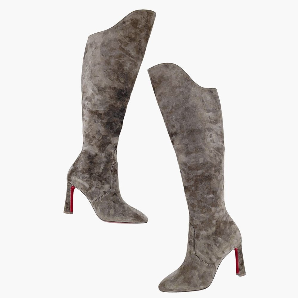 Christian Louboutin Gray Over the Knee Boots